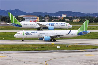 Airbus and Boeing aircraft of Bamboo Airways with the registration number VN-A589 at Hanoi Airport