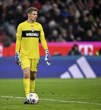 Goalkeeper Alexander Nübel VfB Stuttgart (33) on the ball Allianz Arena, Munich, Bavaria, Germany,