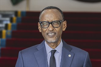 Paul Kagame, President of Rwanda, photographed during a joint meeting with Annalena BÃ¤rbock (not