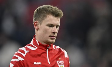 Goalkeeper Alexander Nübel VfB Stuttgart (33) portrait, pensive, Allianz Arena, Munich, Bavaria,