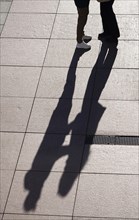 Passers-by with shadows, lovers, winter, Saxony, Germany, Europe