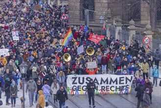 Several thousand people protested on Sunday in Dresden and elsewhere, against the AfD and in favour