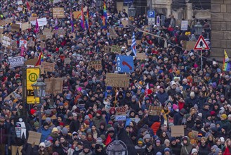 Several thousand people protested on Sunday in Dresden and elsewhere, against the AfD and in favour