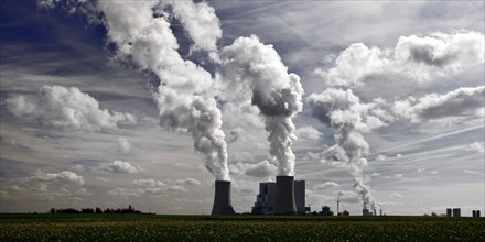 Neurath lignite-fired power plant, units F and G, the largest power plant in Germany, Grevenbroich,