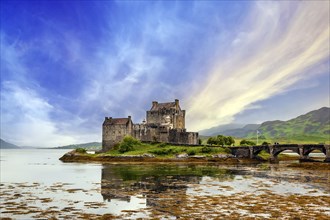 Scotland, Eilean Donan Castle, Loch Duich, photomontage