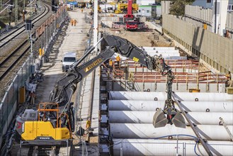 Rastatt Tunnel construction site on the Rhine Valley line, Deutsche Bahn AG infrastructure project.