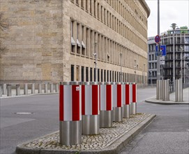 Bollards at the security area, Federal Foreign Office, entrance to the underground car park,