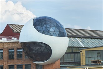 The Oscar Niemeyer Sphere was completed at the end of June 2020 as a factory canteen on the site of