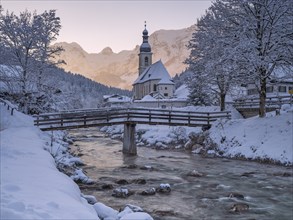 Winter parish church of St Sebastian, Ramsau, Ramsau near Berchtesgaden, Bavaria