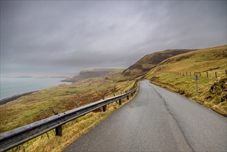 Driving with the car, rain, Isle of Skye, Great Britain