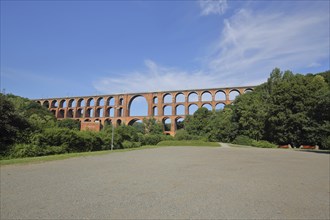 Historic Göltzschtal Bridge with bricks, bricks, viaduct, railway bridge, arch bridge, Mylau,