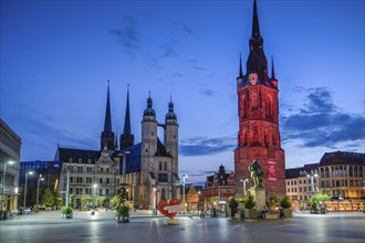 St. Mary's Market Church, Red Tower, Market Square, Halle an der Saale, Saxony-Anhalt, Germany,