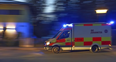 Ambulance on night duty, Bavaria, Germany, Europe