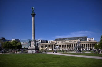 Schlossplatz with Jubilee Column, Concordia, Königsbau, Cube Art Museum, Wittwer Thalia, Stuttgart,