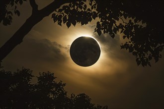 Solar eclipse in sky. KI generiert, generiert, AI generated