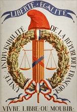 Liberté égalité and Vivre Libre ou Mourir, Live free or die, motto of the French Revolution on