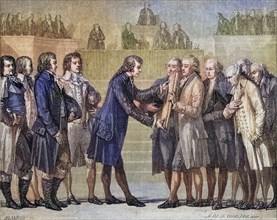 Swearing in on the Book of the Constitution. 14 September 1791, Louis XVI 1754-1793, King of France