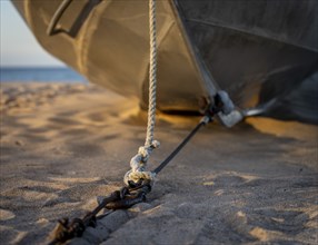 Small fishing boats on the beach, Baabe, Rügen, Mecklenburg-Vorpommern, Germany, Europe