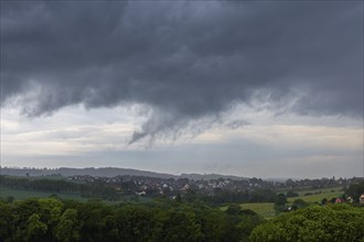 Heavy rain showers and thunderstorms over Possendorf in the Eastern Ore Mountains, Possendorf,