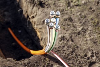 Fibre optic cable for laying at a construction site, Berlin, 29.02.2024