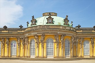 Palace façade, Sanssouci, Potsdam, Brandenburg, Germany, Europe