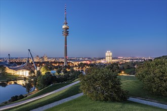 Olympic Tower in the Olympic Park and the BMW four-cylinder administration building in Munich,