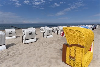 Beach chairs on the beach of Kühlungsborn, Mecklenburg-Vorpommern, Germany, Europe