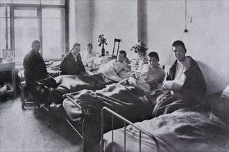 Wounded female soldiers at military hospital, 1917, Russia, Europe