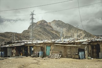 Huts of a miners' settlement, Ticlio, Peru, South America