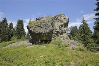 Topaz rock and geological rock formation at Schneckenstein, Muldenhammer, Vogtland, Saxony,