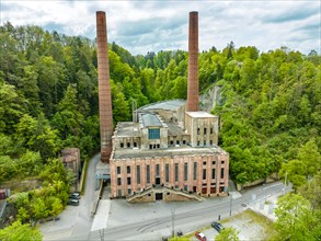 Lost Places Eventlocation Altes Kraftwerk im grünen Wald, Rottweil, Germany, Europe