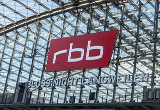 Rbb Reklame am central railway station, Berlin, Germany, Europe