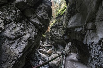 River Breitach and Breitachklamm gorge near Oberstdorf, OberallgÃ¤u, AllgÃ¤u, Bavaria, Germany,