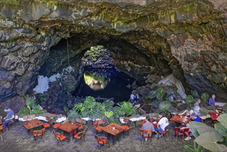 Restaurant at the lava tunnel, Jameos del Agua art and cultural site, designed by artist César