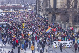 Several thousand people protested on Sunday in Dresden and elsewhere, against the AfD and in favour