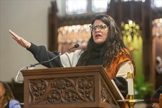 Detroit, Michigan USA, 15 January 2024, Congresswoman Rashida Tlaib was a featured speaker at the