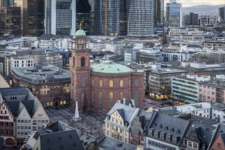 St Paul's Church in the evening, national symbol of German history, city centre of Frankfurt am