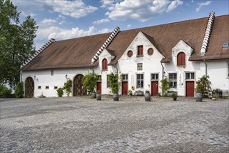 Former monastery barns on the monastery square of the former Benedictine abbey, Rheinau,