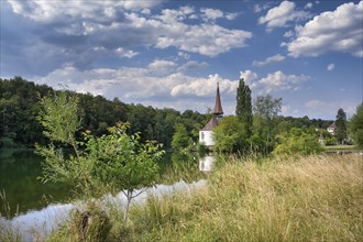 The Pointed Church of St. Magdalena on the Rhine Island of Rheinau, Andelfingen, Canton Zurich,