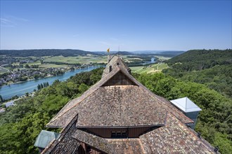 View over Hohenklingen Castle, down to the Rhine, Stein am Rhein, Canton Schaffhausen, Switzerland,