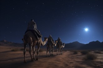 Christmas Jesus birth concept, Adoration of the Magi, Three Wise Men, Three Kings, and the Three