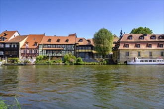 Regnitz with Kleinvenedig, Bamberg, Upper Franconia, Bavaria, Germany, Europe