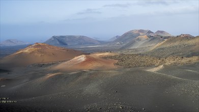 Volcanic landscape, Montanas del Fuego, Fire Mountains, Timanfaya National Park, Lanzarote, Canary