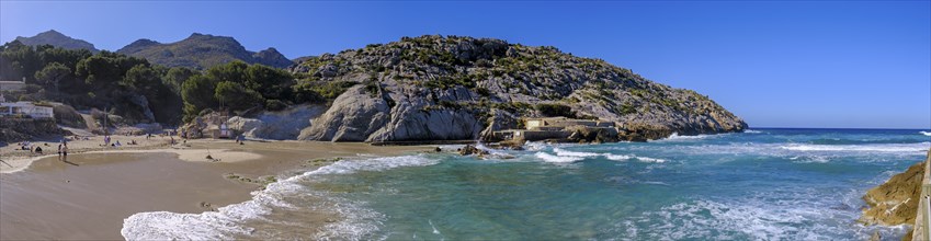 Cala de Sant Vicenc beach and Cape Formentor, Pollença, Serra de Tramuntana, Majorca, Balearic