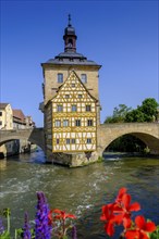 Old Town Hall above the Regnitz, Bamberg, Upper Franconia, Bavaria, Germany, Europe