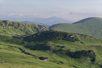 View from Papusa Peak on the mountains of the Fagaras Mountains, also called Fogaras Mountains, in