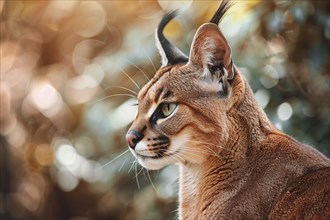 Portrait of wild Caracal cat. KI generiert, generiert, AI generated