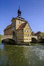 Old Town Hall above the Regnitz, Bamberg, Upper Franconia, Bavaria, Germany, Europe