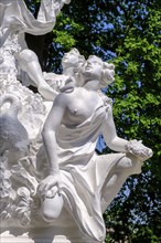 Statues in the castle park, Seehof Castle, Memmelsdorf near Bamberg, Upper Franconia, Bavaria,