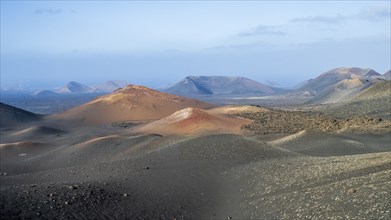 Volcanic landscape, Montanas del Fuego, Fire Mountains, Timanfaya National Park, Lanzarote, Canary